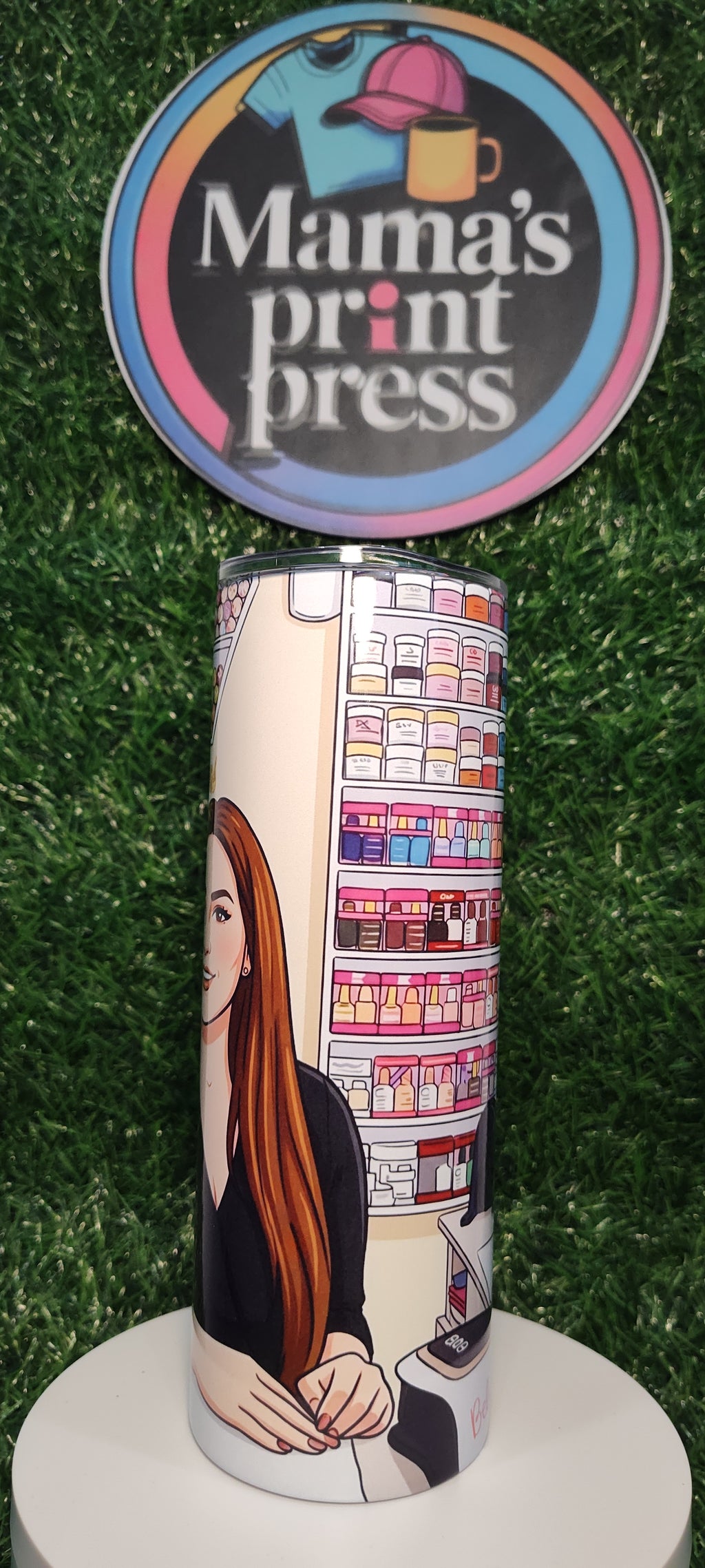 Personalized Tumbler Favorite Nail Stylist Your Picture on a Tumbler Cartooned