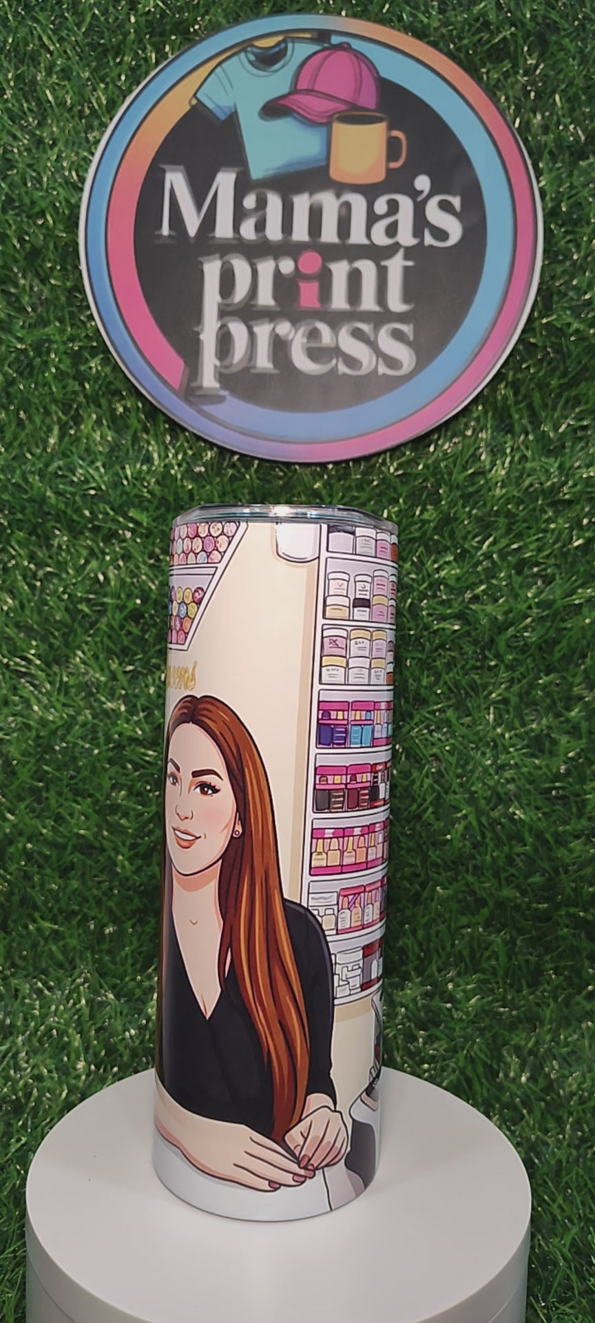 Personalized Tumbler Favorite Nail Stylist Your Picture on a Tumbler Cartooned